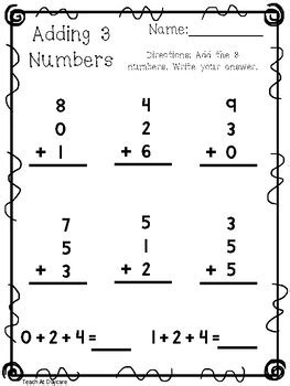 3 numbers addition|adding 3 numbers first grade.